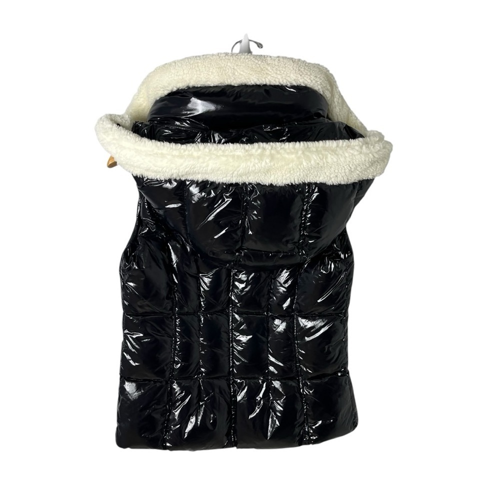 S13 Annie Faux Shearling Trim Puffer Vest Black Size Small - Picture 5 of 10